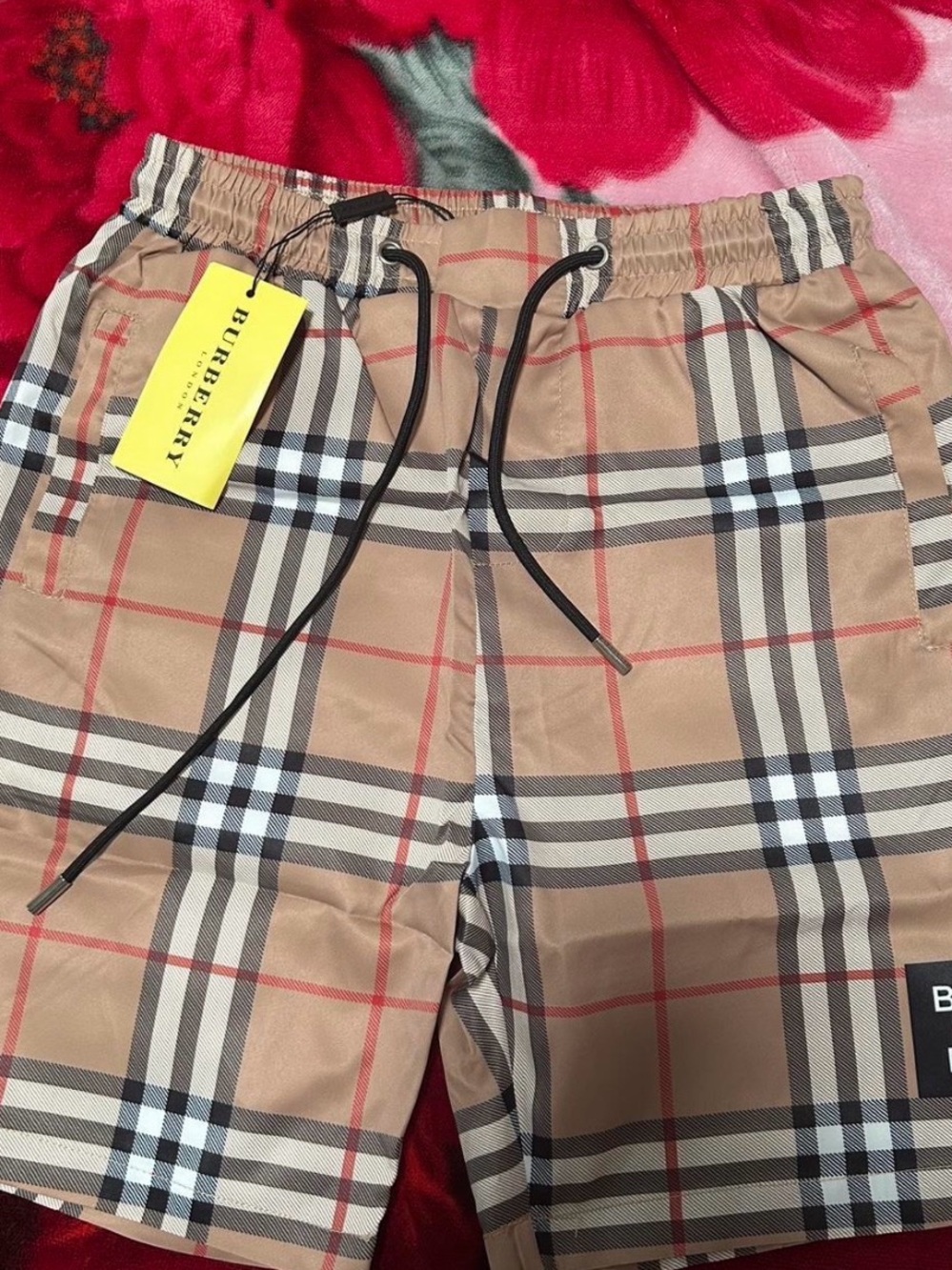 Burberry Beige Vintage Check Drawstring Shorts